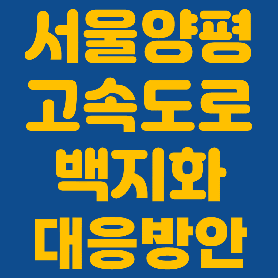 서울양평고속도로 백지화에 따른 대응방안