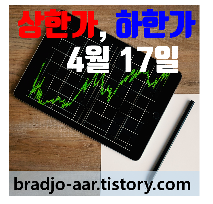 상한/하한가 TOP5 종목 리스트 (2023.04.17) 1