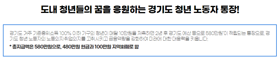 경기도 청년 노동자 통장 안내 이미지