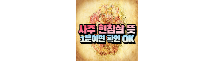 사주현침살뜻_1분확인법