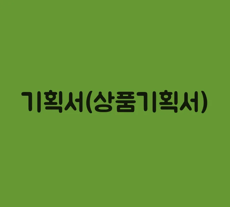 기획서(상품기획서)