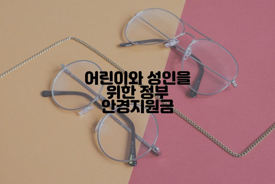 어린이와 성인을 위한 정부 안경지원금