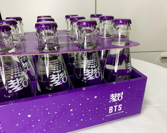  CU편의점에서 산 칠성사이다 미니병 한정판 굿즈/BTSX칠성사이다