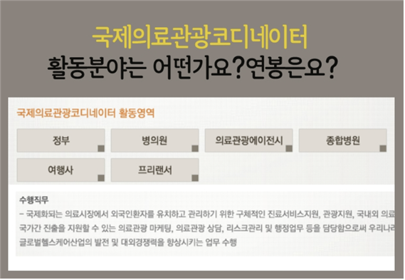  국제의료관광코디네이터 현실 취업 전망은?