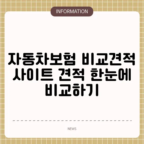 자동차보험 비교견적 사이트 견적 한눈에 비교하기