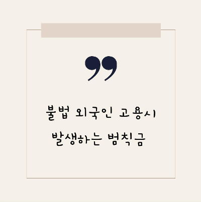  불법 외국인 고용 범칙금