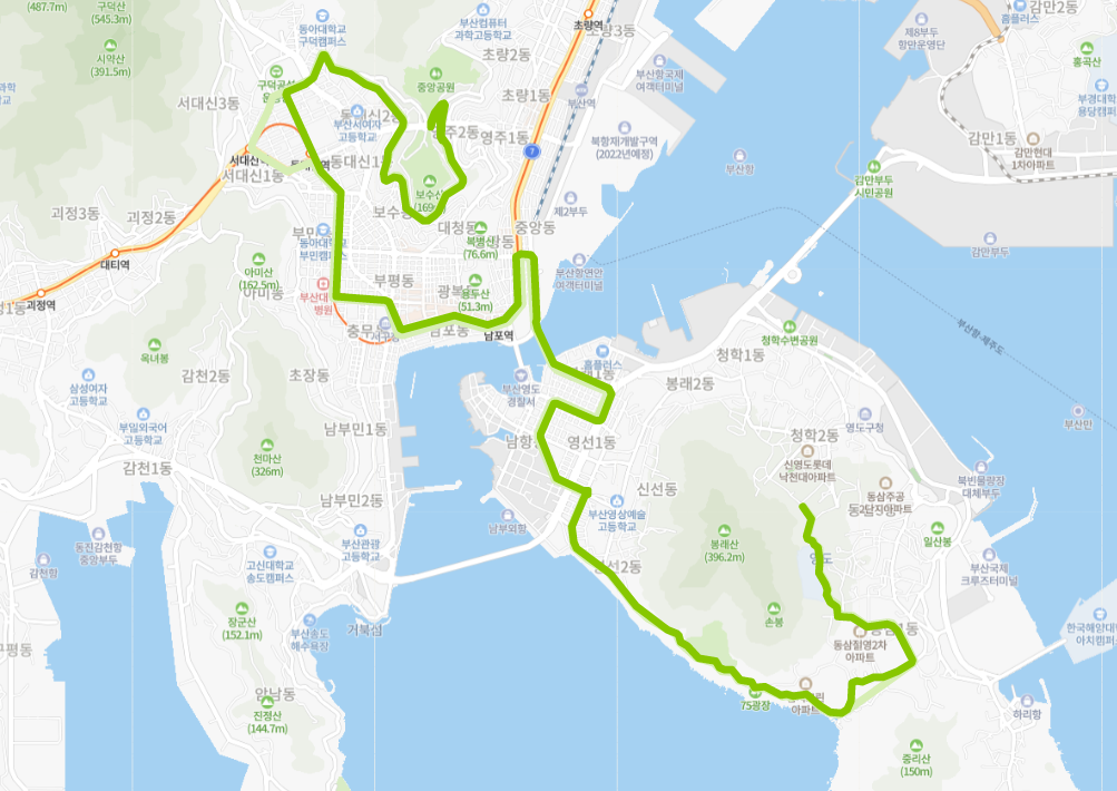  [부산] 70번버스 노선, 시간표 :  고신대, 남포동, 자갈치역, 부산대병원