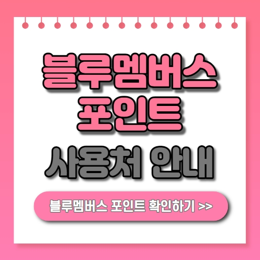  블루멤버스 포인트 사용처 적립 포인트몰 안내
