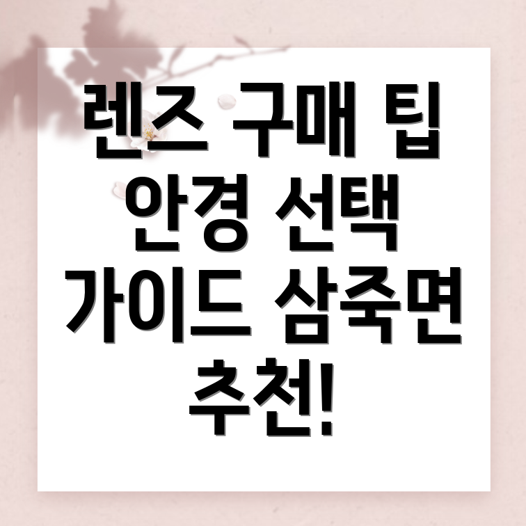 렌즈 가격
