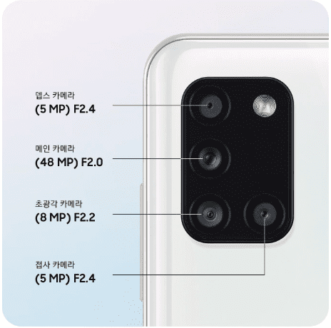 삼성 갤럭시 A31 후면 쿼드 카메라