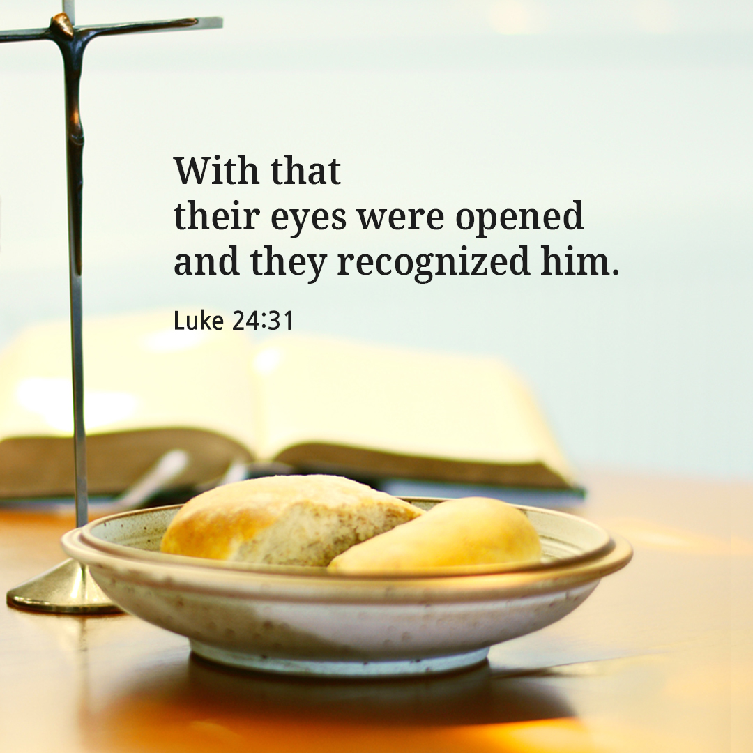 With that their eyes were opened and they recognized him. (Luke 24:31)