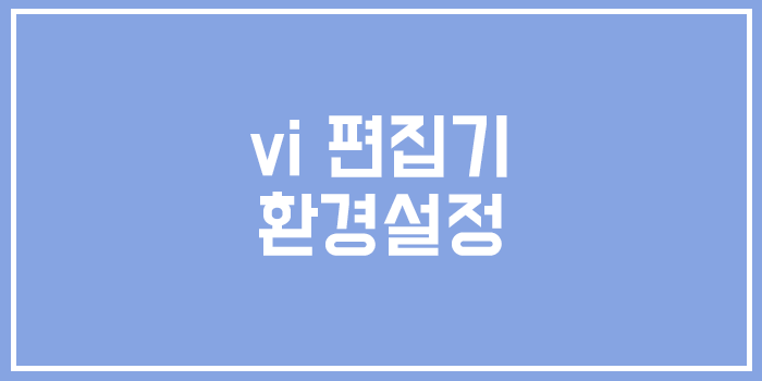  유닉스 편집기, 에디터 vi 환경 설정