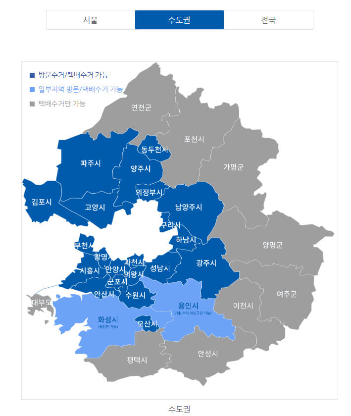 수도권 수거 방법