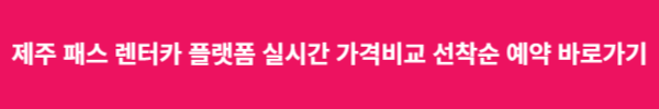 제주 패스 렌트카 플랫폼 실시간 가격비교 선착순 예약 바로가기