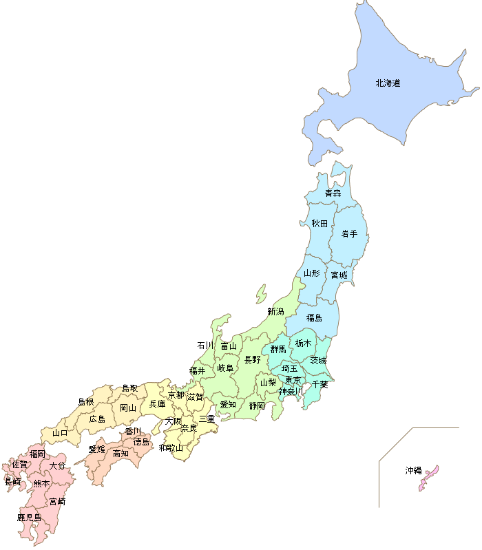 일본전체 지도