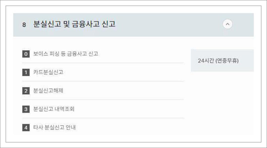 하나카드 분실신고