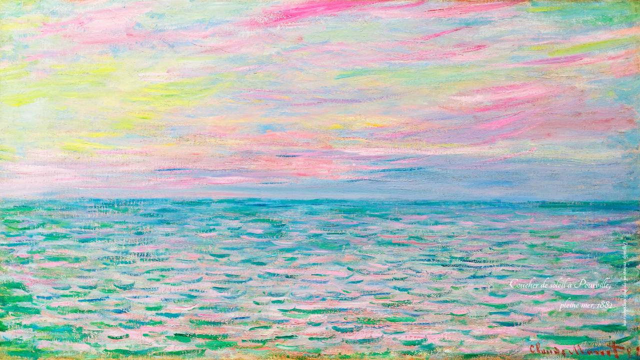 04 푸르빌의 일몰 C - Claude Monet 명화배경화면