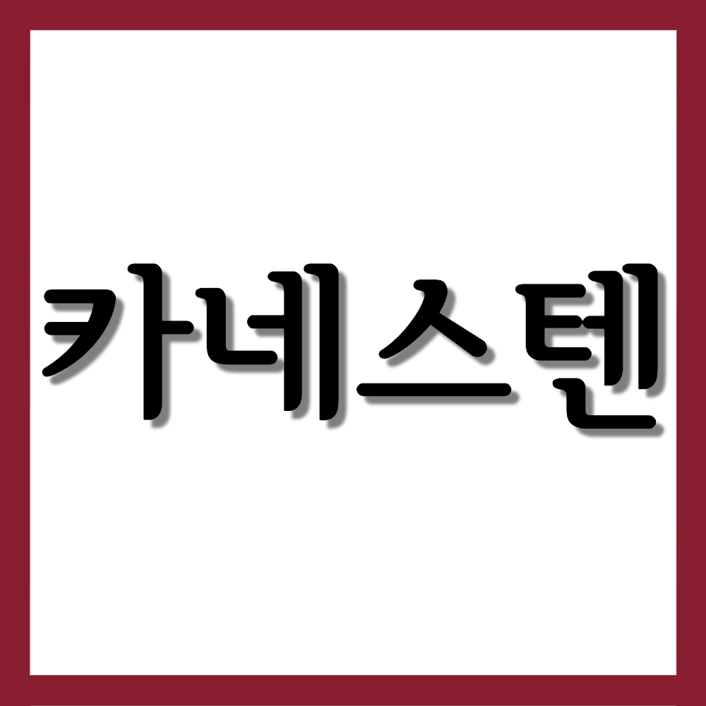  카네스텐질정, 효능/복용법/부작용 등 모든 것!