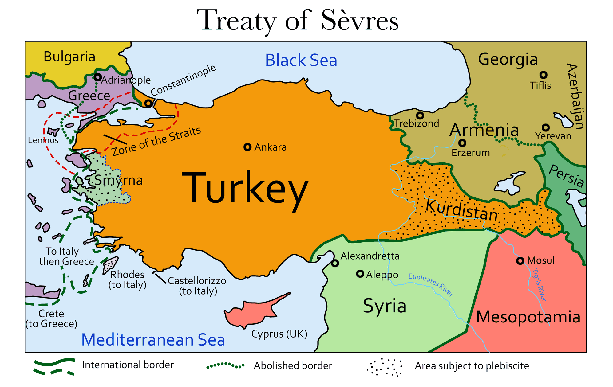 세브르 조약 지도