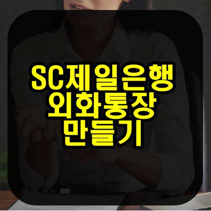  SC제일은행 인터넷뱅킹 외화통장 종류별 만드는방법
