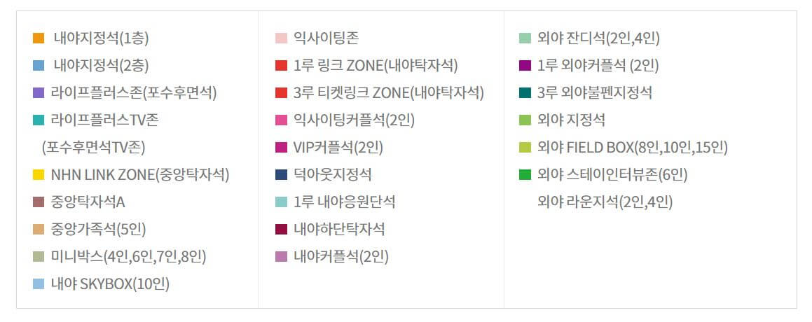 한화이글스파크 좌석배치도