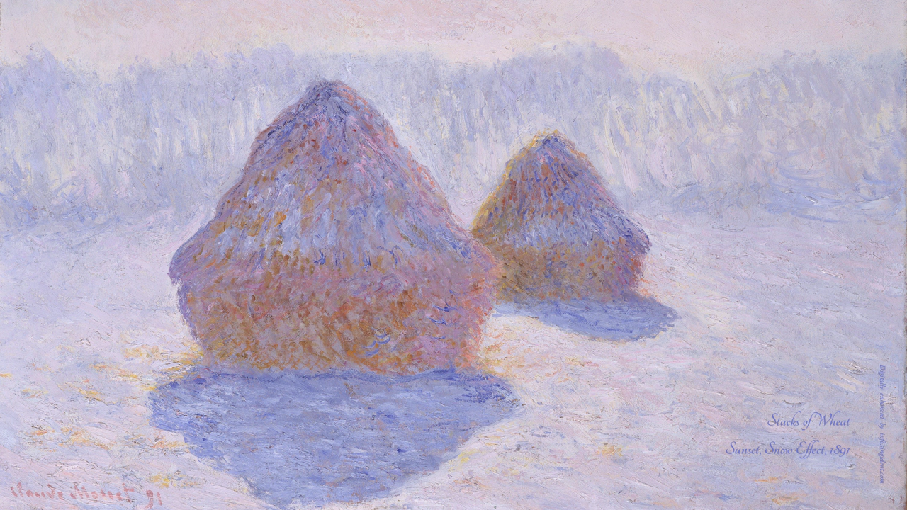 11 건초더미, 눈과 태양의 효과 C - Claude Monet 모네그림