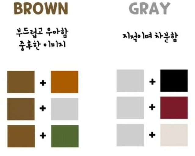 옷색깔 조합 브라운