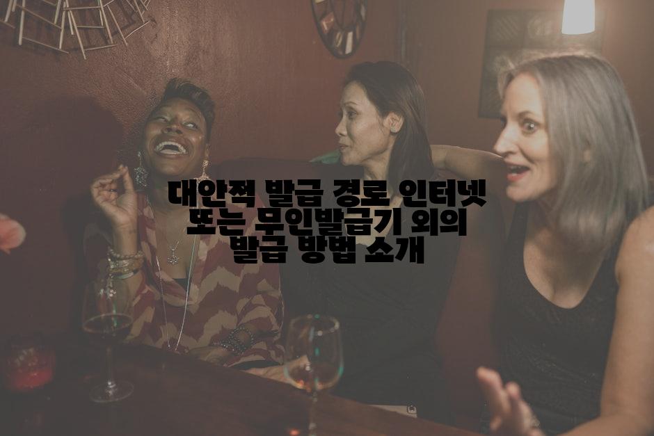 대안적 발급 경로 인터넷 또는 무인발급기 외의 발급 방법 소개