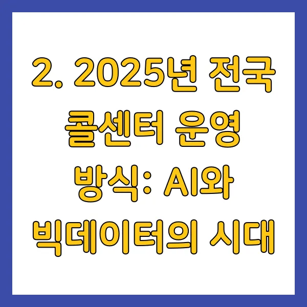 2025년 전국 콜센터 운영 방식: AI와 빅데이터의 시대