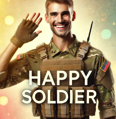 행복한 또는 긍정적인 사람. happy soldier.