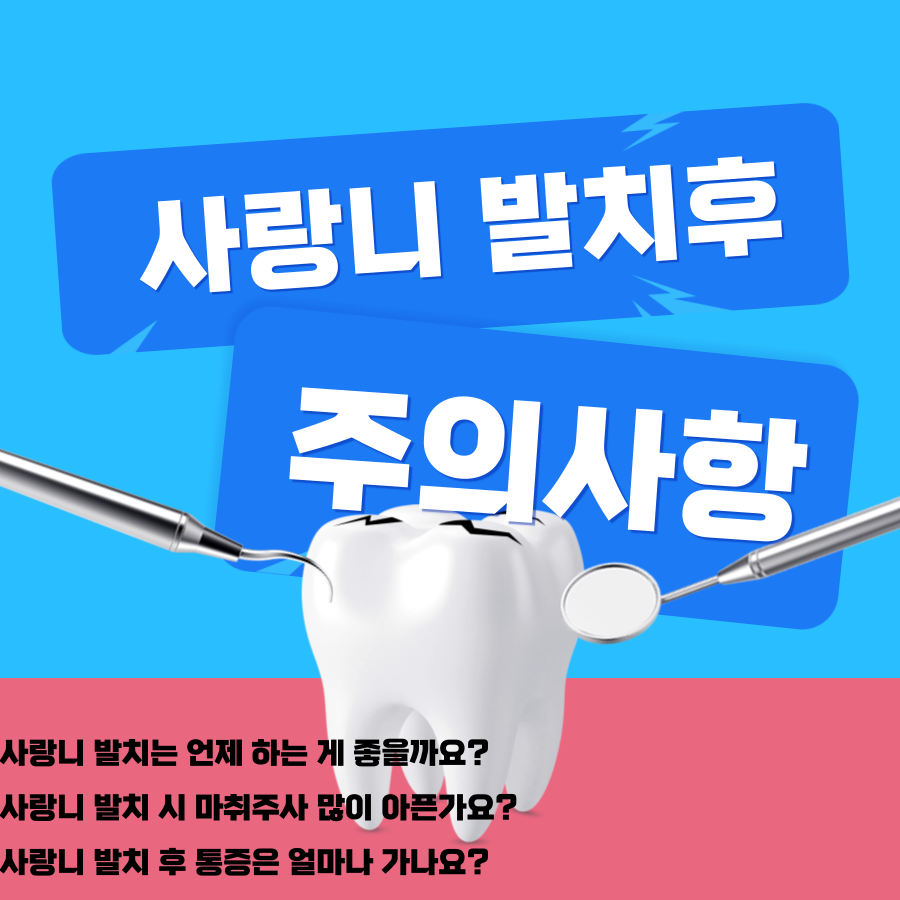 사랑니 발치 후 주의사항