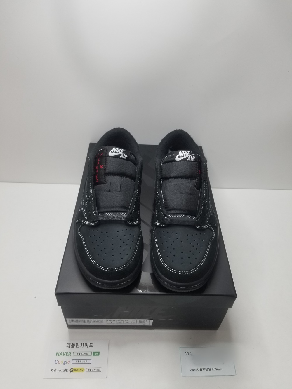 [AIR JORDAN] 트래비스 스캇 x 에어조던1 로우 블랙 팬텀 DM7866-001 남녀공용 (OG공장)