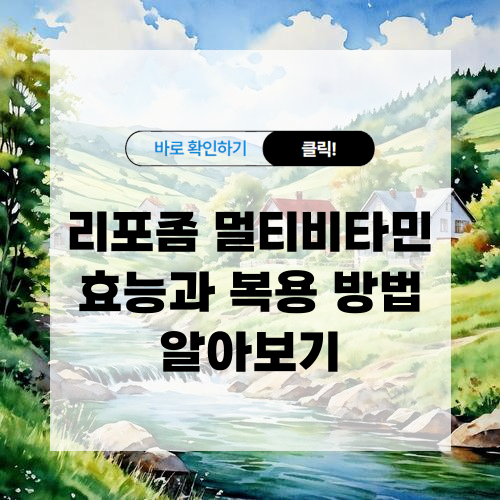 리포좀 멀티비타민 효능과 복용 방법 알아보기