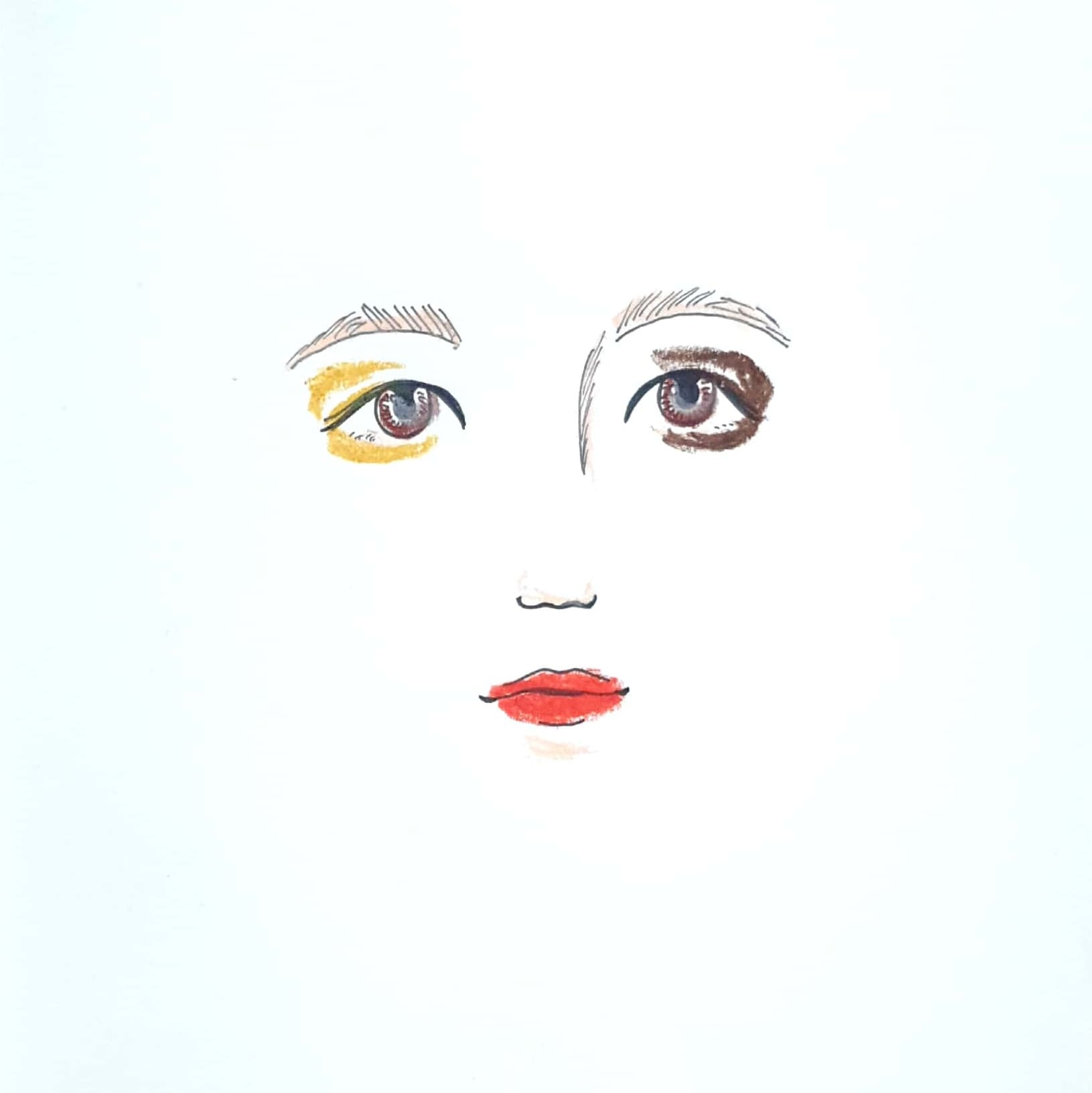  Straight Face 무표정 / 일러스트레이션 그림 드로잉 / 인물화 그리기