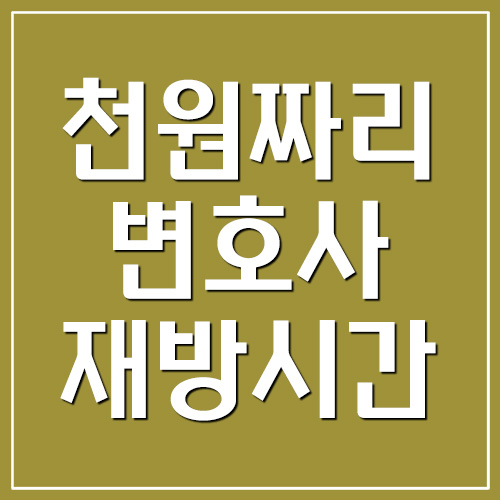  천원짜리 변호사 재방시간