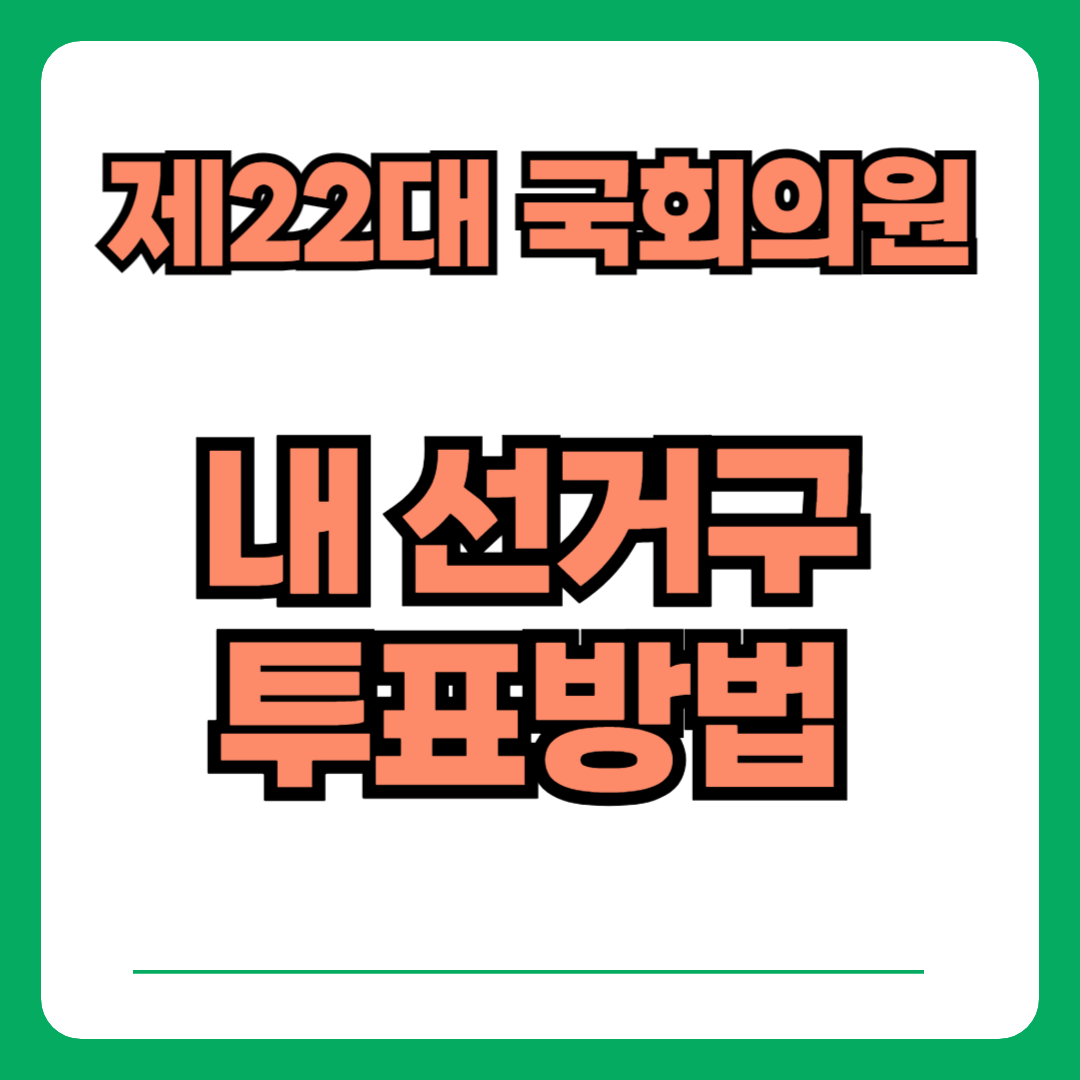 제22대 국회의원 선거 투표방법