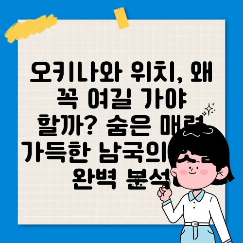 오키나와 위치, 왜 꼭 여길 가야 할까? 숨은 매력 가득한 남국의 핫플 완벽 분석