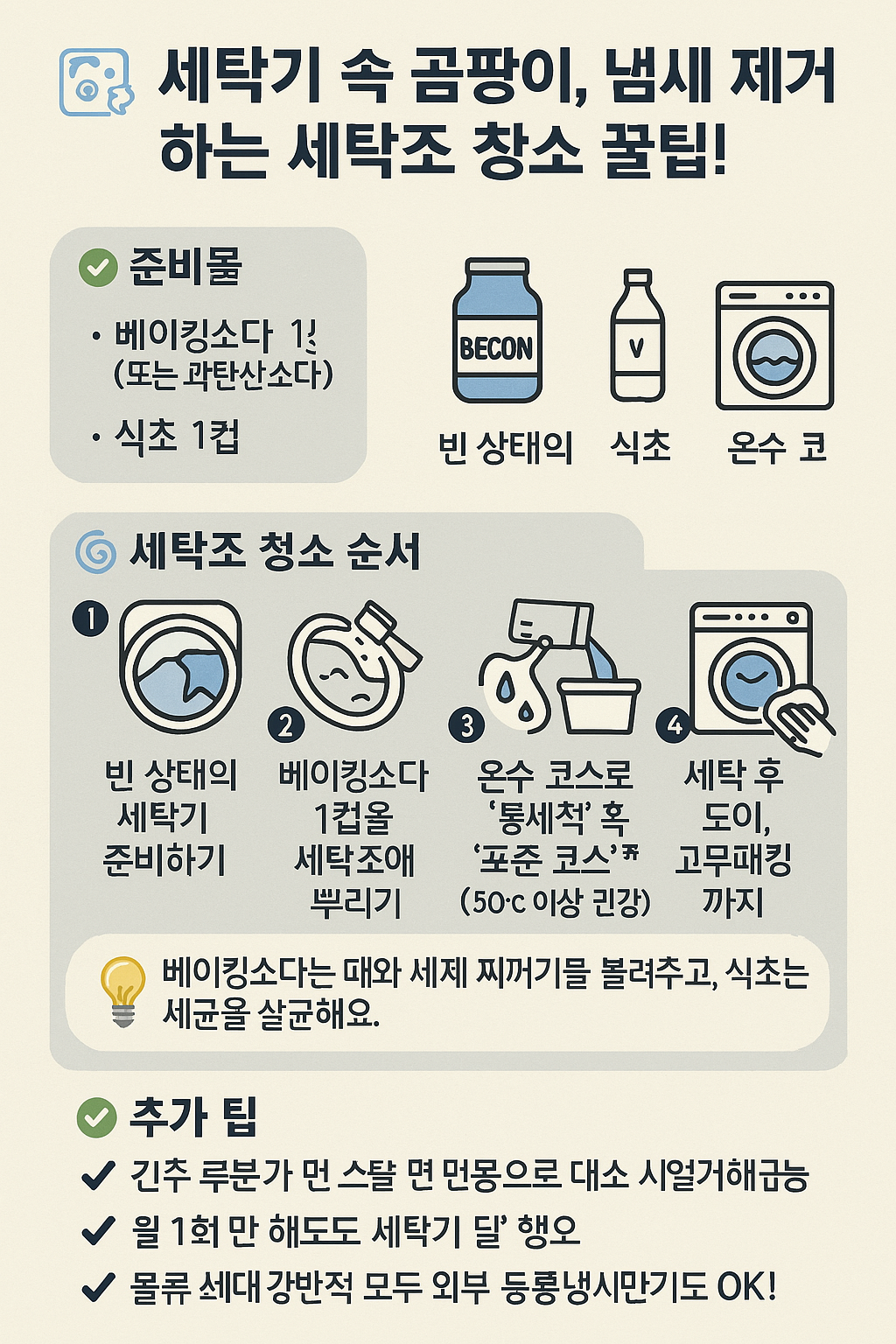세탁기 세탁조 청소 꿀팁