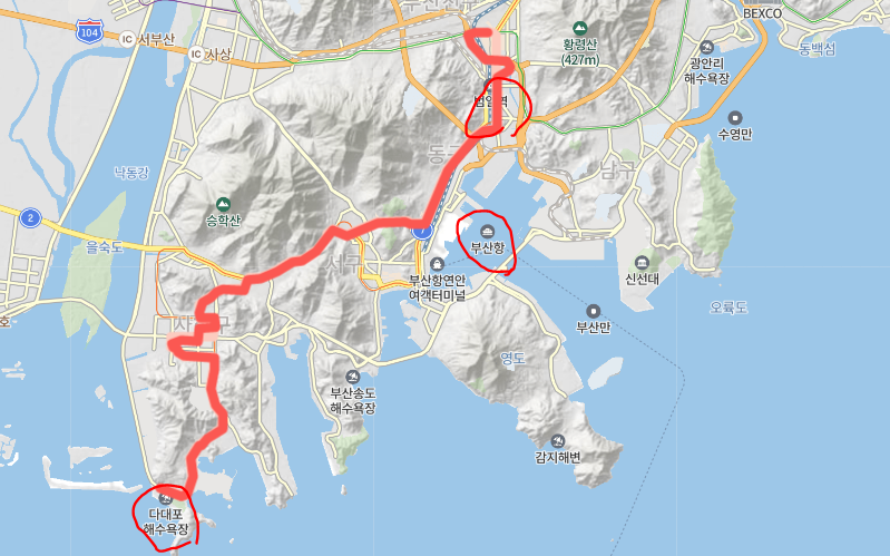  [급행] 부산1000번버스 노선, 시간표 : 다대포해수욕장, 동매역, 부산역, 서면역