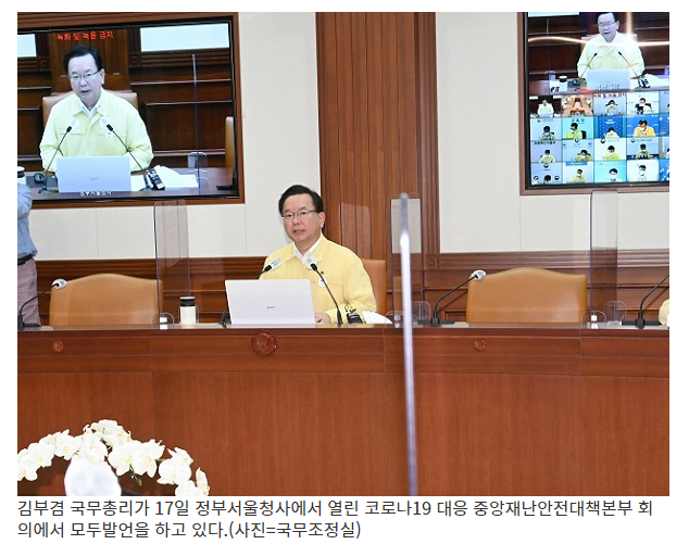  [정책브리핑] 김 총리 “휴가 복귀 직원 코로나 검사·재택근무 장려 요청”