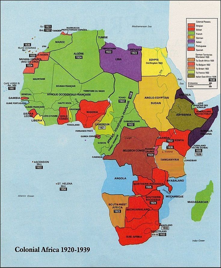 1920년 이후 아프리카 지도