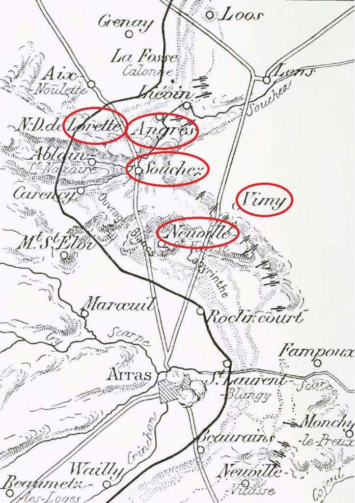 제1차 세계대전 제2차 아르투아 전투 지도