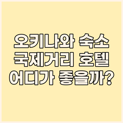 오키나와 호텔 어디로? 국제거리 근처