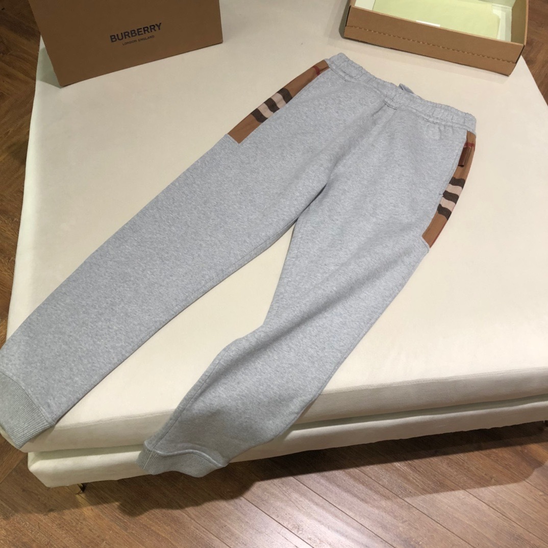  [BURBERRY] 버버리 체크 패널 코튼 블렌드 조깅 팬츠 80450151 (2 COLOR)
