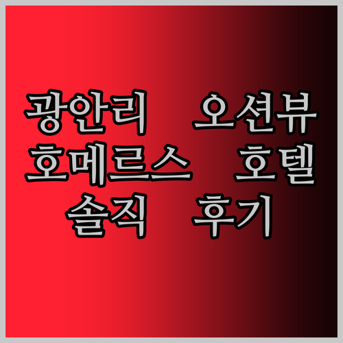 호메르스 호텔 광안리 찐후기! 뷰 맛