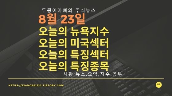 [21년 08월 23일]다우지수와 세계증시와 특징종목