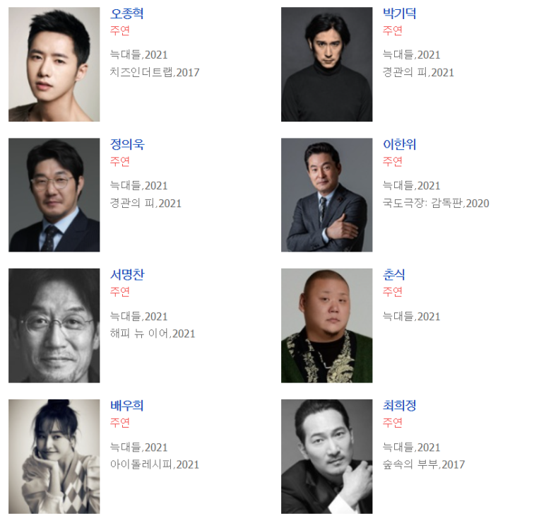 한국형 액션 개봉 예정 영화 오종혁 주연 늑대들 줄거리 출연진 정보 7