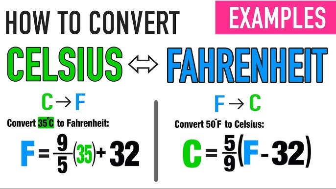 Farenheit vs Celsius 변환 공식