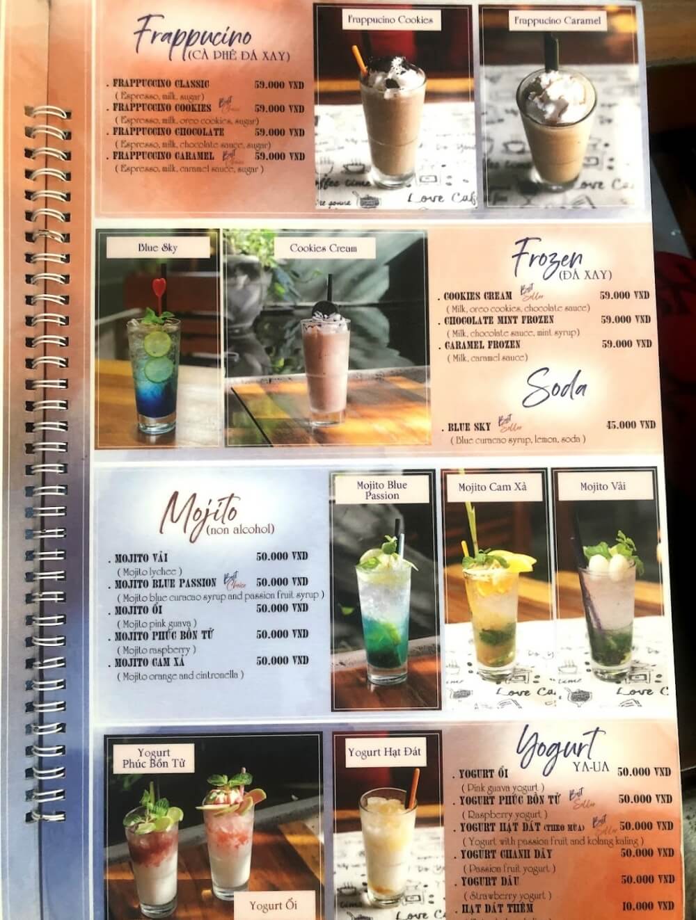 나트랑 시내 맛집 안카페 2호점 - 시원한 음료 메뉴판