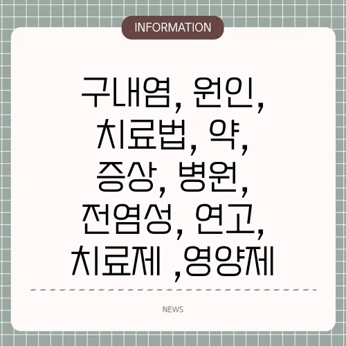 구내염, 원인, 치료법, 약, 증상, 병원, 전염성, 연고, 치료제 ,영양제
